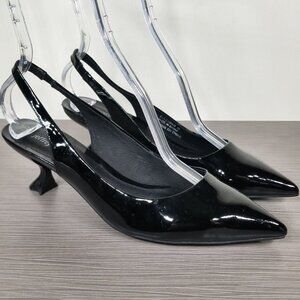 Jeffrey Campbell Talisman Slingback Pump, Black Patent Leather, Womens Size 8 M
